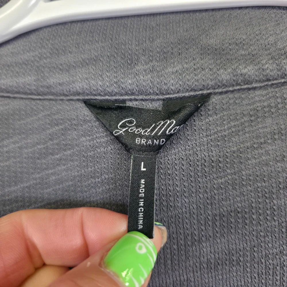 Good Man Brand Quarter Zip‎ Pullover Mens L Gray Minimalist Athleisure Preppy